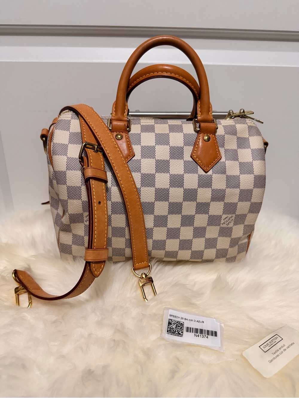 Louis Vuitton Speedy 25 Bandoulière Damier Azur N41374